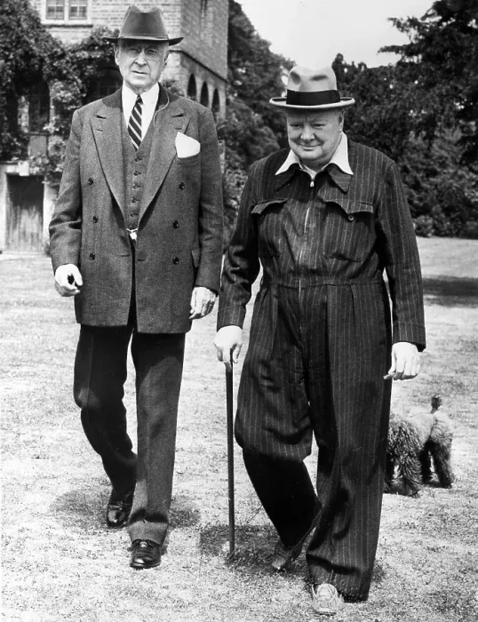 Framed Print : Winston Churchill With Bernard Baruch Framed Print : Winston Churchill With Bernard Baruch
