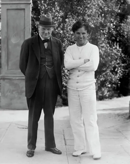 Framed Print : Winston Churchill And Carlie Chaplin Framed Print : Winston Churchill And Carlie Chaplin