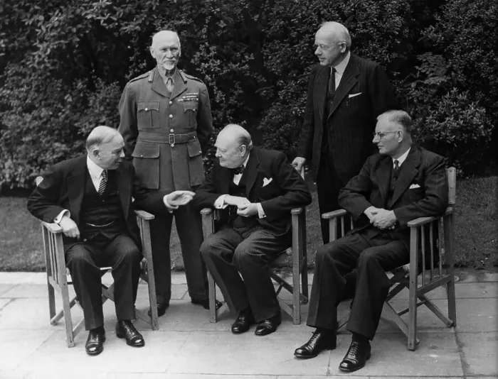 Framed Print : Winston Churchill Conferring with Heads of State