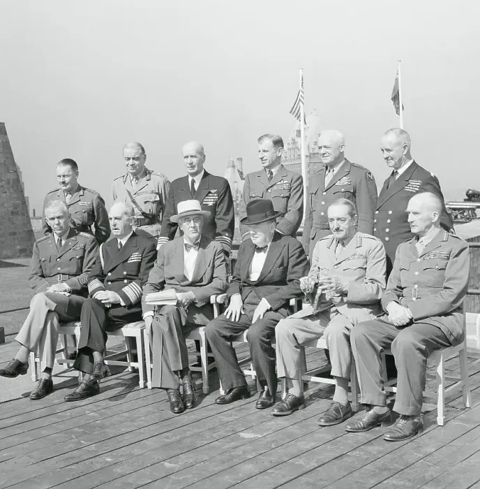 Framed Print : Winston Churchill with Franklin Roosevelt and Others Framed Print : Winston Churchill with Franklin Roosevelt and Others