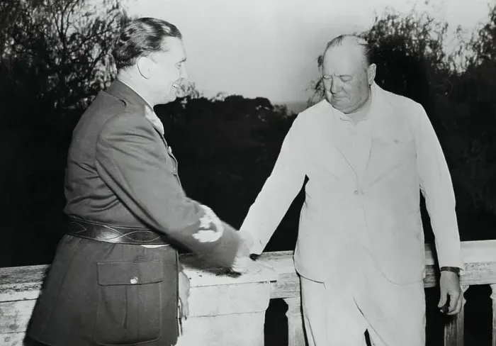 Framed Print : Winston Churchill Greeting Marshal Tito Framed Print : Winston Churchill Greeting Marshal Tito