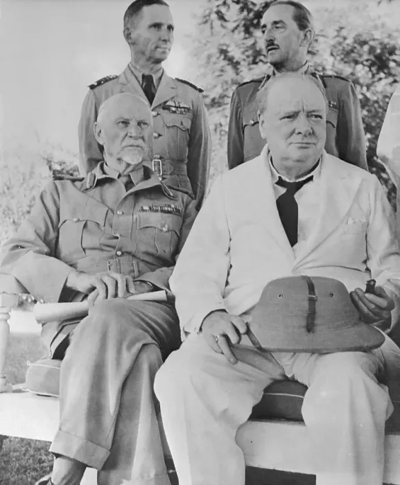 Framed Print : Winston Churchill Posing with Colleagues Framed Print : Winston Churchill Posing with Colleagues