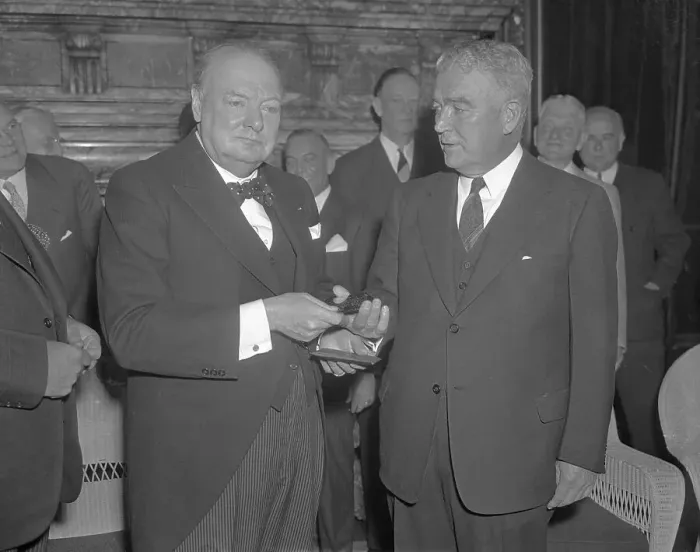 Framed Print : Winston Churchill Receiving Card by Hand Framed Print : Winston Churchill Receiving Card by Hand