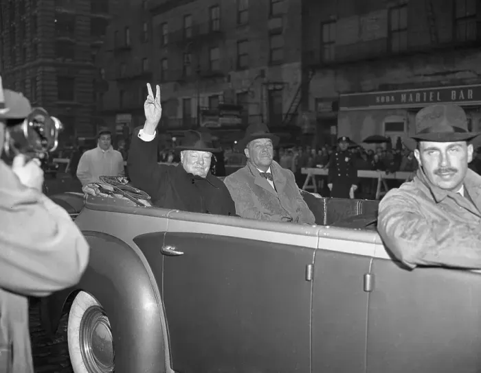 Framed Print : Winston Churchill Riding in his Parade Framed Print : Winston Churchill Riding in his Parade