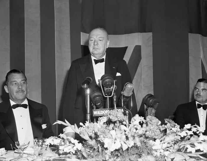 Framed Print : Winston Churchill Speaking At Banquet Framed Print : Winston Churchill Speaking At Banquet