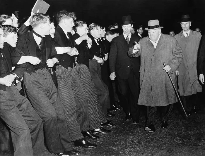 Framed Print : Winston Churchill Visiting His Old School Framed Print : Winston Churchill Visiting His Old School