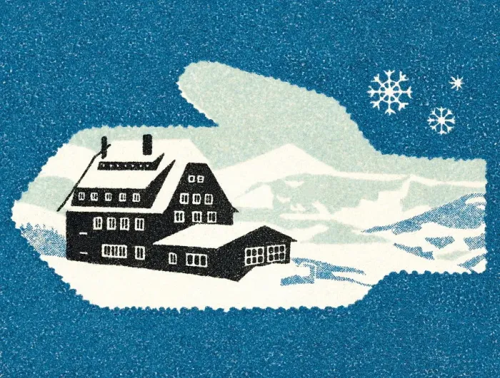 Framed Print : Winter home in mitten