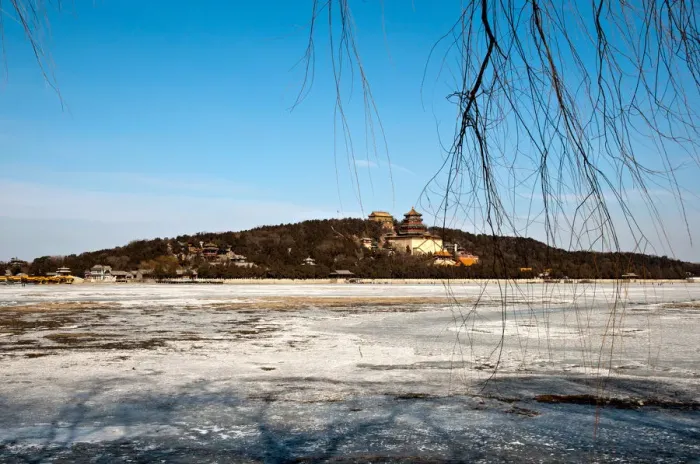 Framed Print : Winter landscape in summer palace Framed Print : Winter landscape in summer palace