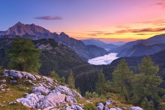 Framed Print : Winter mountains at sunrise