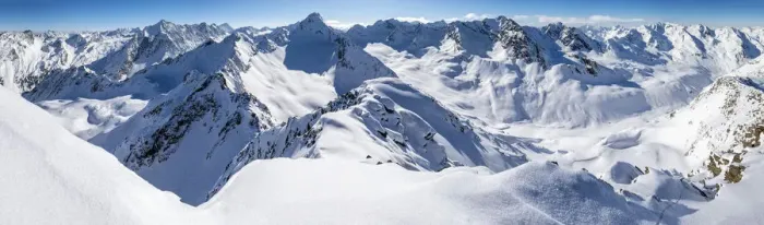 Framed Print : Winter panorama from the Zischgeles, Stubai Alps, Tyrol, Austria Framed Print : Winter panorama from the Zischgeles, Stubai Alps, Tyrol, Austria