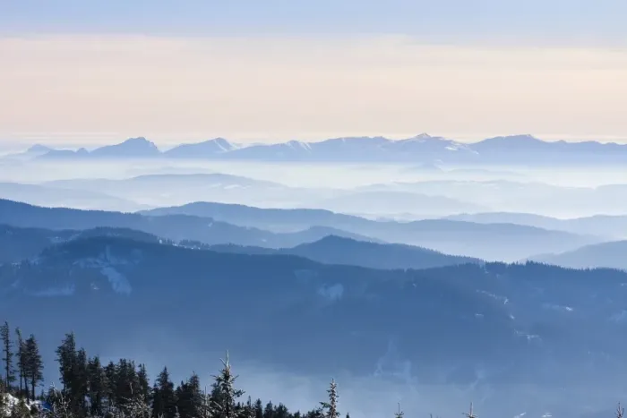 Framed Print : Winter panoramic view to Mala Fatra National Park, Slovakia, from Mount Lysa Hora, Beskids, protected landscape area, Moravia, Czech Republic, Europe Framed Print : Winter panoramic view to Mala Fatra National Park, Slovakia, from Mount Lysa Hora, Beskids, protected landscape area, Moravia, Czech Republic, Europe