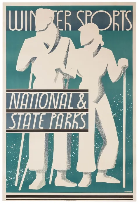 Framed Print : Winter Parks And Sports Poster Framed Print : Winter Parks And Sports Poster