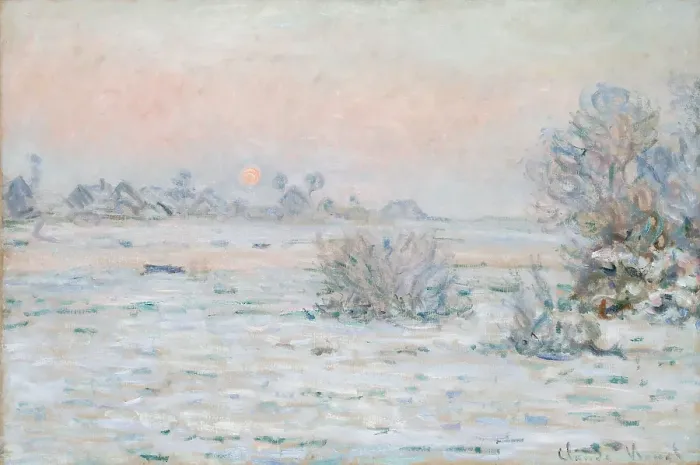 Framed Print : Winter Sun at Lavacourt. Artist: Monet, Claude (1840-1926) Framed Print : Winter Sun at Lavacourt. Artist: Monet, Claude (1840-1926)