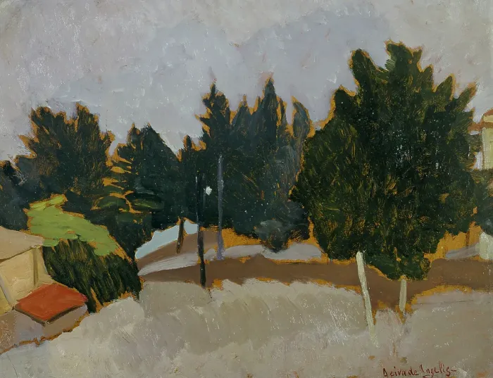 Framed Print : Winter at Villa Borghese (Inverno a Villa Borghese), by Deiva De Angelis, 20th Century, oil on canvas Framed Print : Winter at Villa Borghese (Inverno a Villa Borghese), by Deiva De Angelis, 20th Century, oil on canvas