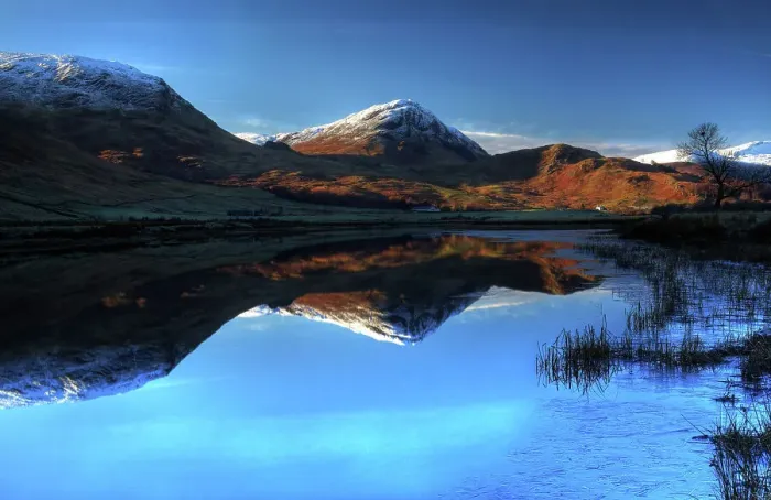 Framed Print : Winters day with glen and Loch Highlands Scotland Framed Print : Winters day with glen and Loch Highlands Scotland