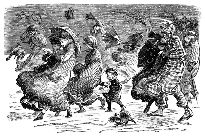Framed Print : Wintry weather - Randolph Caldecott illustration Framed Print : Wintry weather - Randolph Caldecott illustration