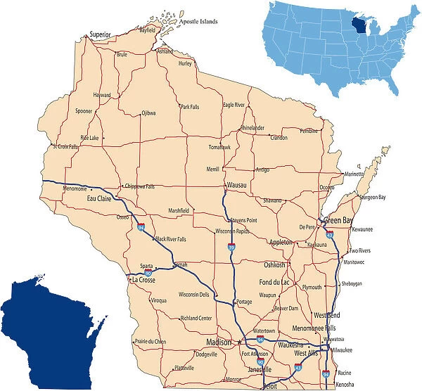 Wisconsin road map