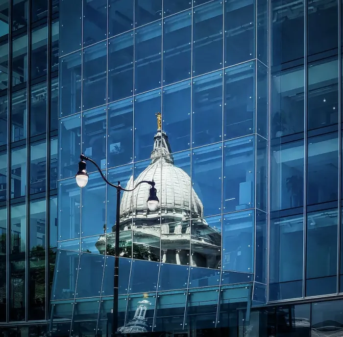 Framed Print : Wisconsin State Capitol Reflection