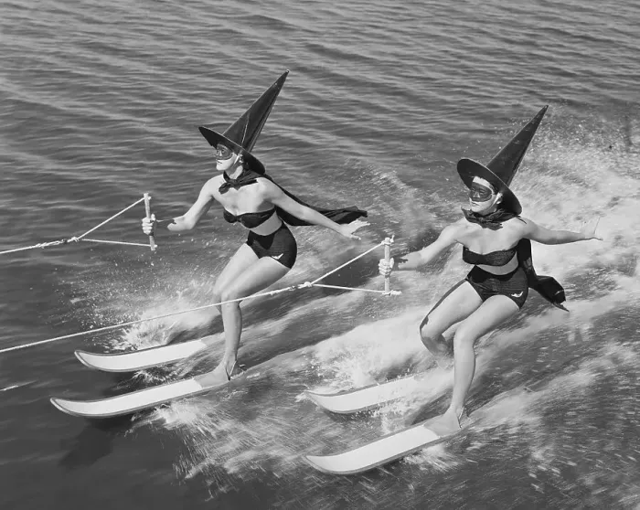 Framed Print : Witches Water Skiing Framed Print : Witches Water Skiing