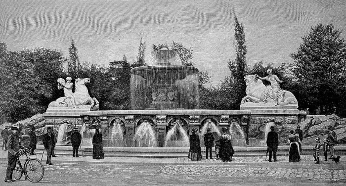 Framed Print : The Wittelsbacher Fountain on Maximiliansplatz in Munich, Bavaria, Germany, after a photo from 1899, Historic, digitally restored reproduction of an 18th century original, exact original date unknown Framed Print : The Wittelsbacher Fountain on Maximiliansplatz in Munich, Bavaria, Germany, after a photo from 1899, Historic, digitally restored reproduction of an 18th century original, exact original date unknown