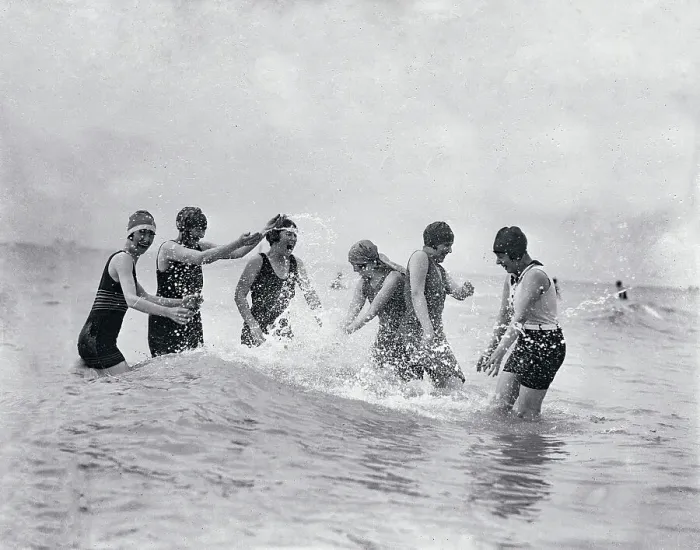 Framed Print : Wives of Dodgers Splashing in Surf of Florida Framed Print : Wives of Dodgers Splashing in Surf of Florida