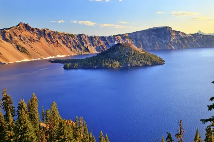 Framed Print : Wizard Island on Crater Lake, Crater Lake National Park, Oregon, USA