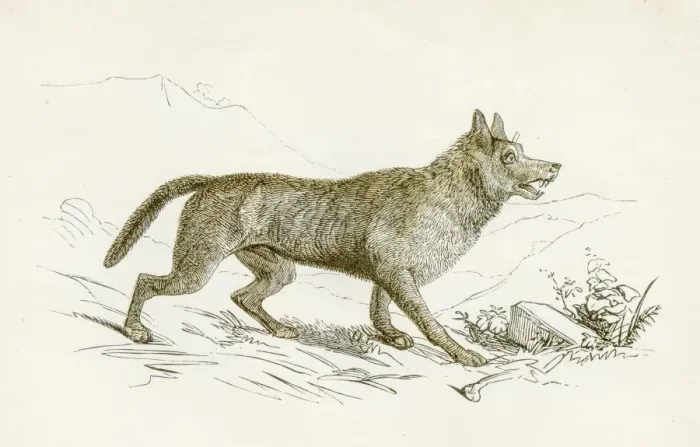Framed Print : Wolf engraving 1851 Framed Print : Wolf engraving 1851