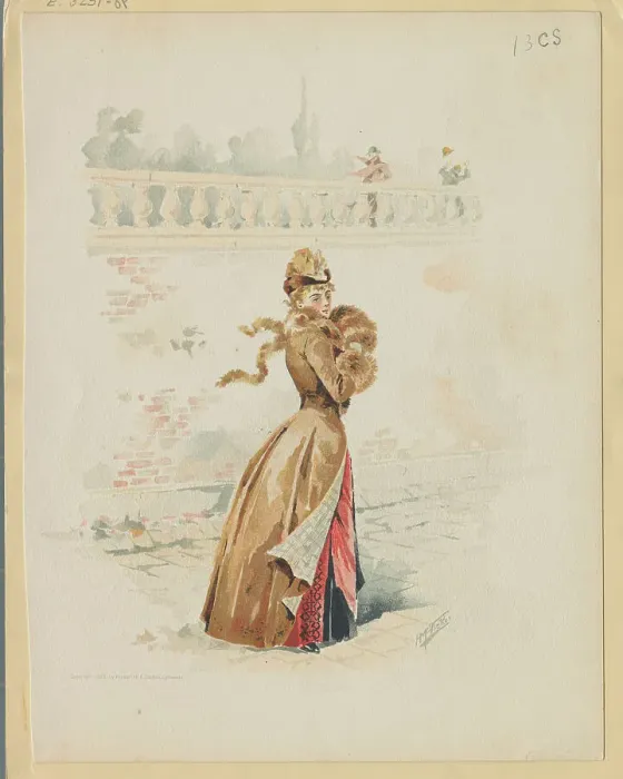 Framed Print : Woman in 1890 Winter Clothing Framed Print : Woman in 1890 Winter Clothing