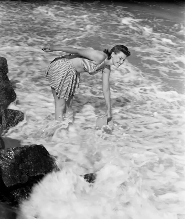 Framed Print : Woman ankle deep in sea Framed Print : Woman ankle deep in sea