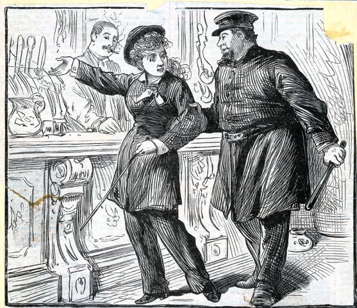 Framed Print : Woman Arrested For Wearing Men Clothing Framed Print : Woman Arrested For Wearing Men Clothing