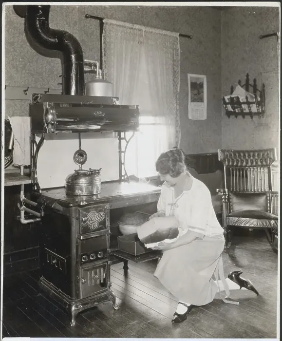 Framed Print : Woman Baking Bread In 1910 Kitchen Framed Print : Woman Baking Bread In 1910 Kitchen