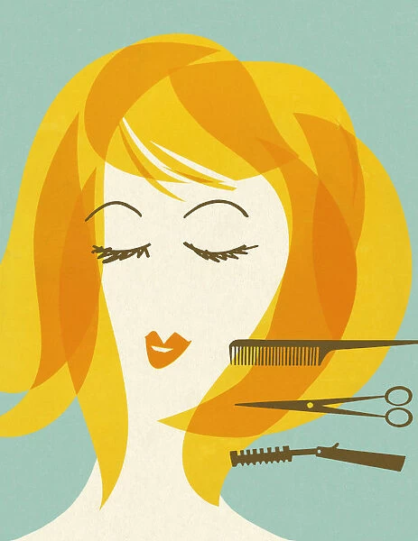 Woman With Barbering Implements