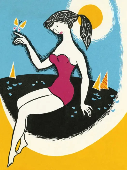 Framed Print : Woman in Bathing Suit Framed Print : Woman in Bathing Suit