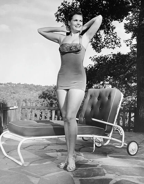 Woman in bathing suit outdoors