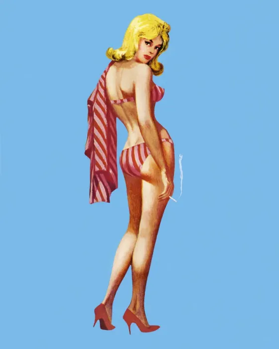 Framed Print : Woman in Bikini Looking Back Framed Print : Woman in Bikini Looking Back