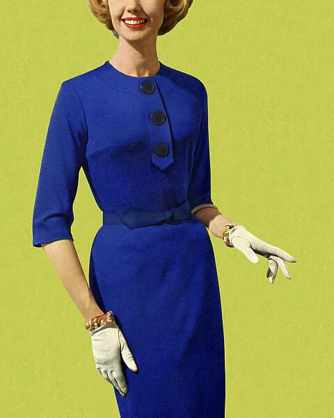 Woman in Blue Dress