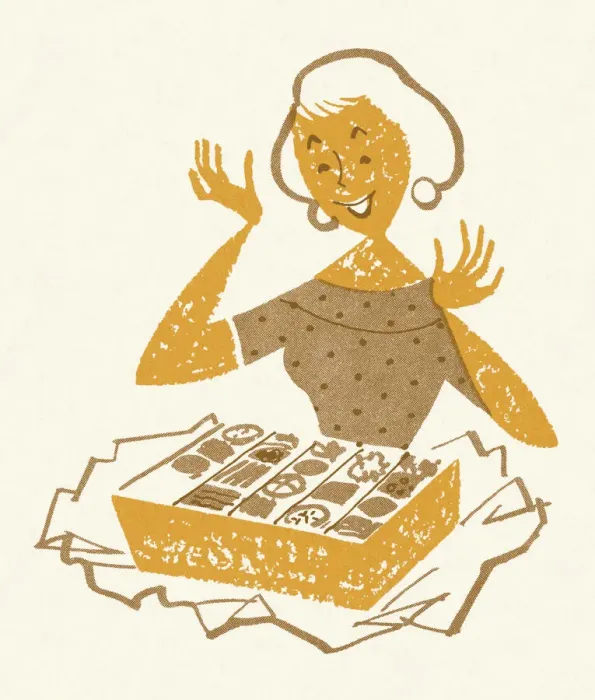 Framed Print : Woman with a Box of Goodies Framed Print : Woman with a Box of Goodies