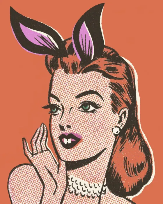 Framed Print : Woman with Bunny Ears Framed Print : Woman with Bunny Ears