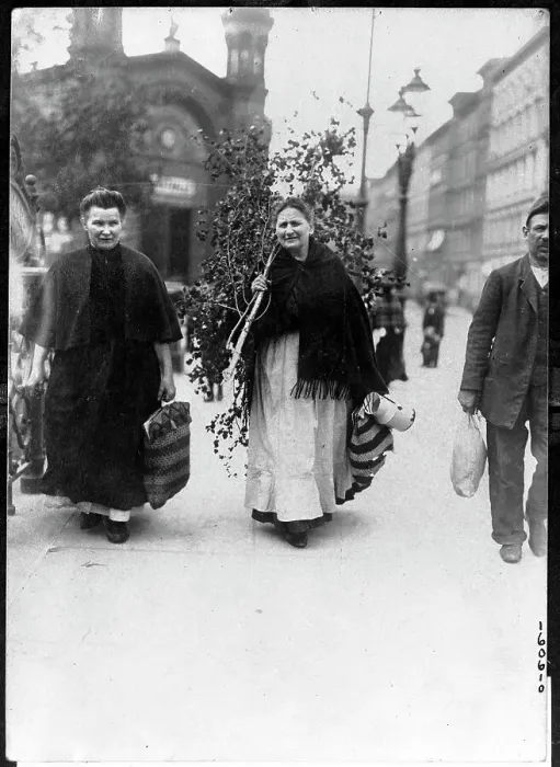 Framed Print : Woman Carries Boughs for Easter Decoration