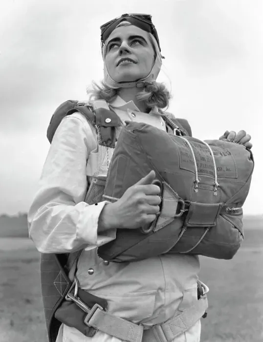 Framed Print : Woman Chute Jumper Framed Print : Woman Chute Jumper