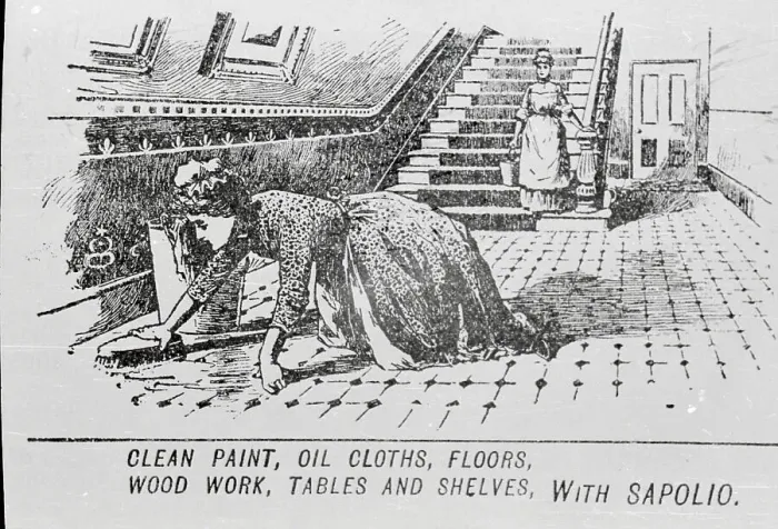 Framed Print : Woman Cleaning Victorian Home Framed Print : Woman Cleaning Victorian Home