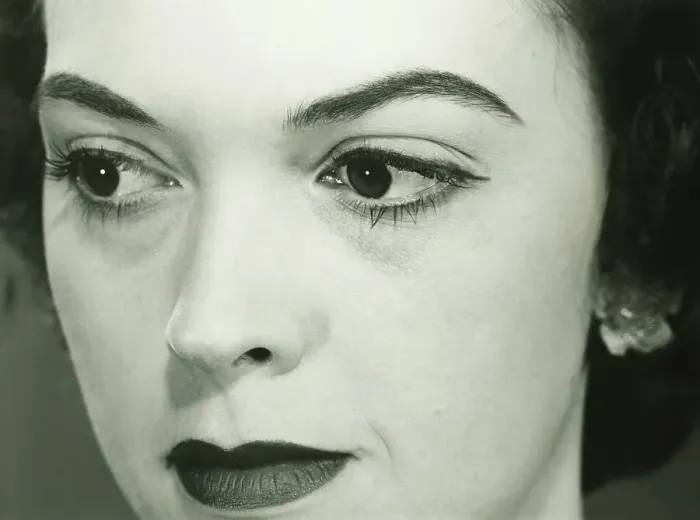Framed Print : Woman, close-up of face, (B&W) Framed Print : Woman, close-up of face, (B&W)