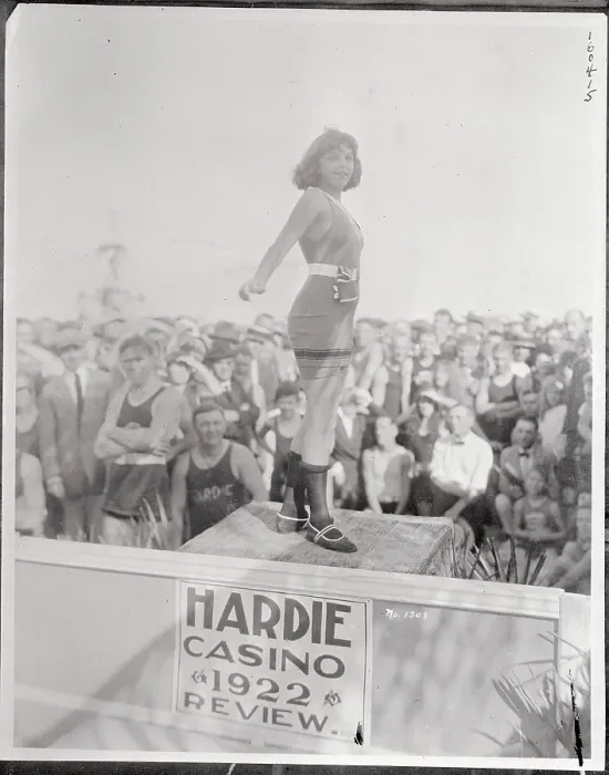Framed Print : Woman Competing in a Bathing Review Framed Print : Woman Competing in a Bathing Review