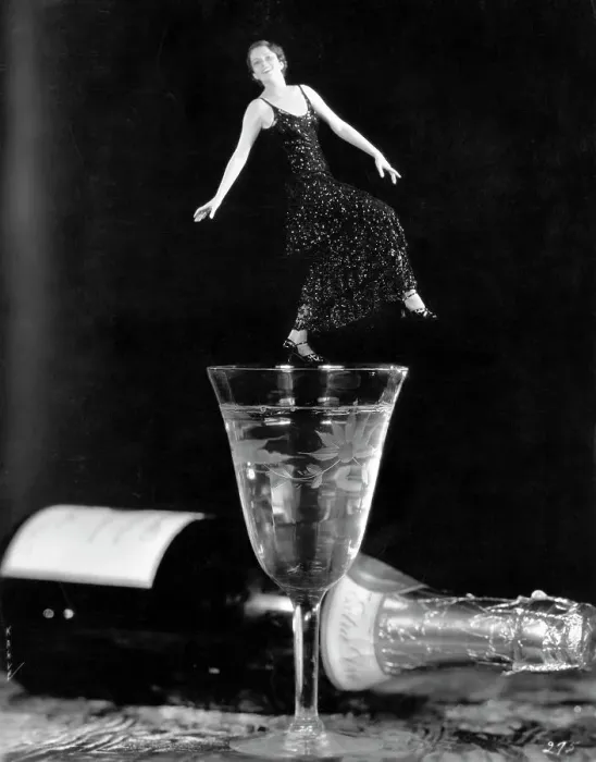 Framed Print : Woman Dancing on Champagne Glass Framed Print : Woman Dancing on Champagne Glass