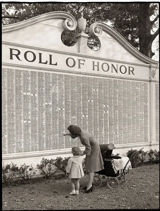 Framed Print : Woman and Daughter at Roll of Honor Wall Framed Print : Woman and Daughter at Roll of Honor Wall