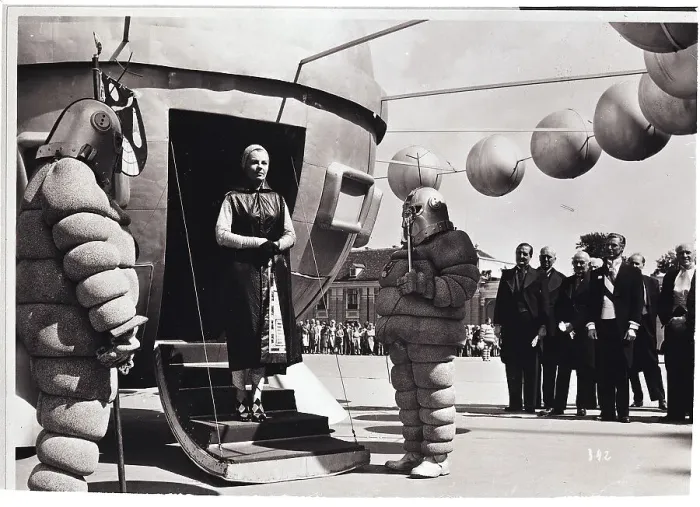 Framed Print : Woman Disembarks from Spherical Pod Framed Print : Woman Disembarks from Spherical Pod