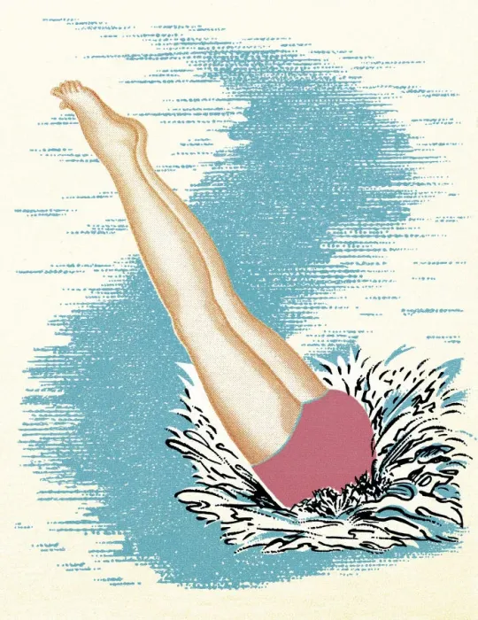 Framed Print : Woman Diving