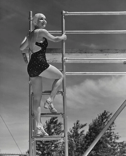 Woman on Diving Board