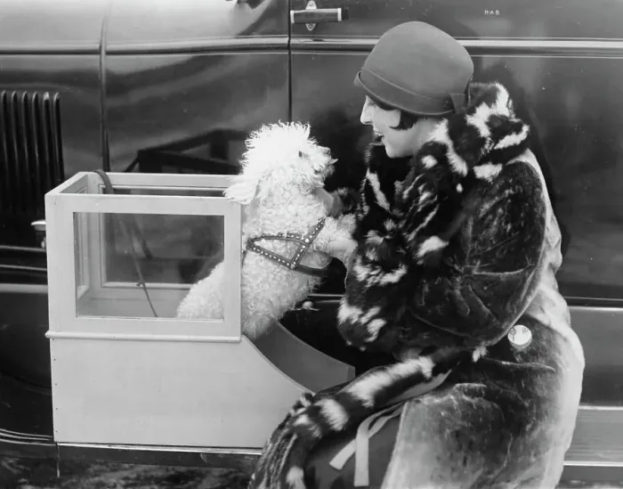 Framed Print : Woman with Her Dog Fido Framed Print : Woman with Her Dog Fido