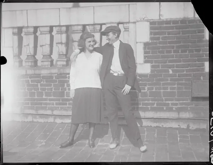 Framed Print : Woman Dressed as Man Embracing Another Woman Framed Print : Woman Dressed as Man Embracing Another Woman